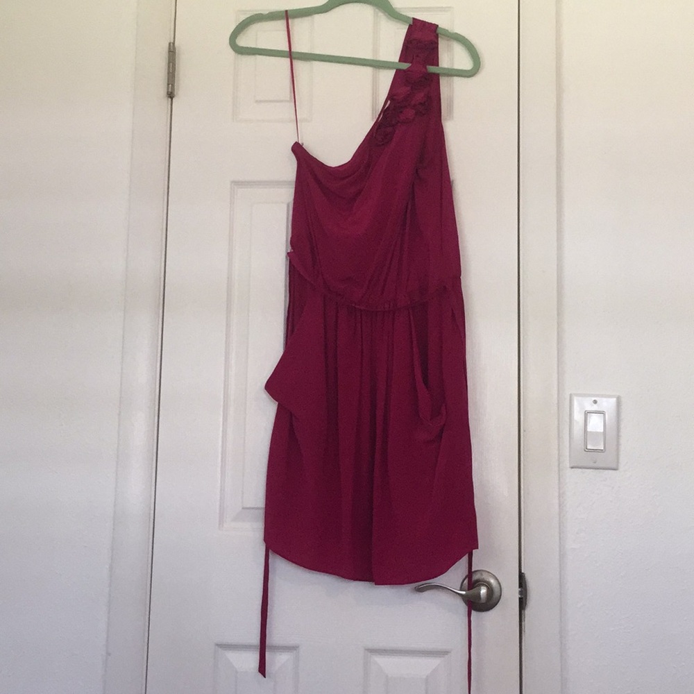 Rebecca Taylor Fuchsia One Shoulder Dress
